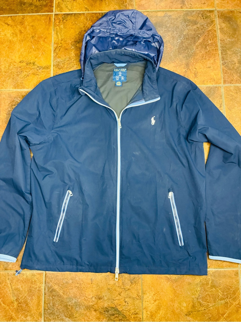Golf Ralph Lauren Navy Hooded Windbreaker Jacket